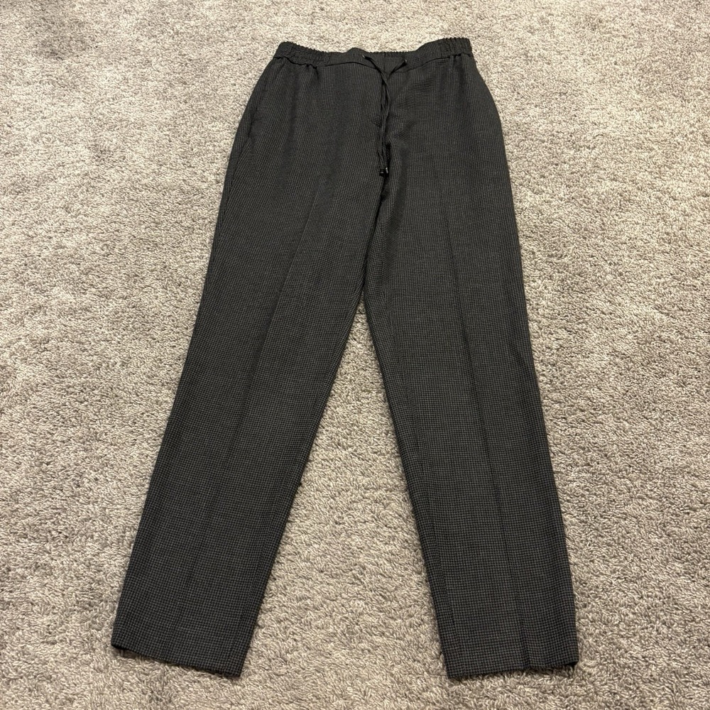 Gerard Darel Black Houndstooth Straight Leg Trouser Joggers Pants Work Casual 42